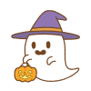 ランタンを持ったハロウィンおばけのフリーイラスト Clip art of halloween ghost lantern