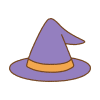 魔女の帽子のフリーイラスト Clip art of witch-hat