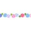 紫陽花のライン素材のフリーイラスト Clip art of hydrangea line