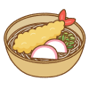 年越し蕎麦のフリーイラスト Clipart of toshikoshi-soba