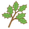 ヒイラギのフリーイラスト Clip art of holly