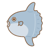 マンボウのフリーイラスト Clip art of sunfish