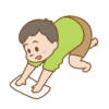 雑巾がけをする子供のフリーイラスト Clip art of zoukingake kids