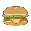 ハンバーガーのフリーイラスト Clip art of hamburger